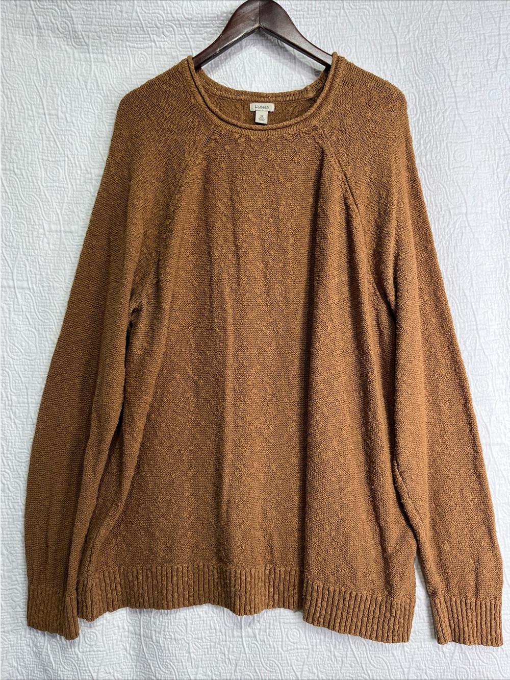 LL Bean Midweight Cotton Slub Rollneck Sweater Pullover Women 3X Plus Raglan